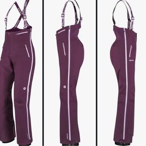 Marmot Spire Bib Pants, deep purple, women’s size Small.